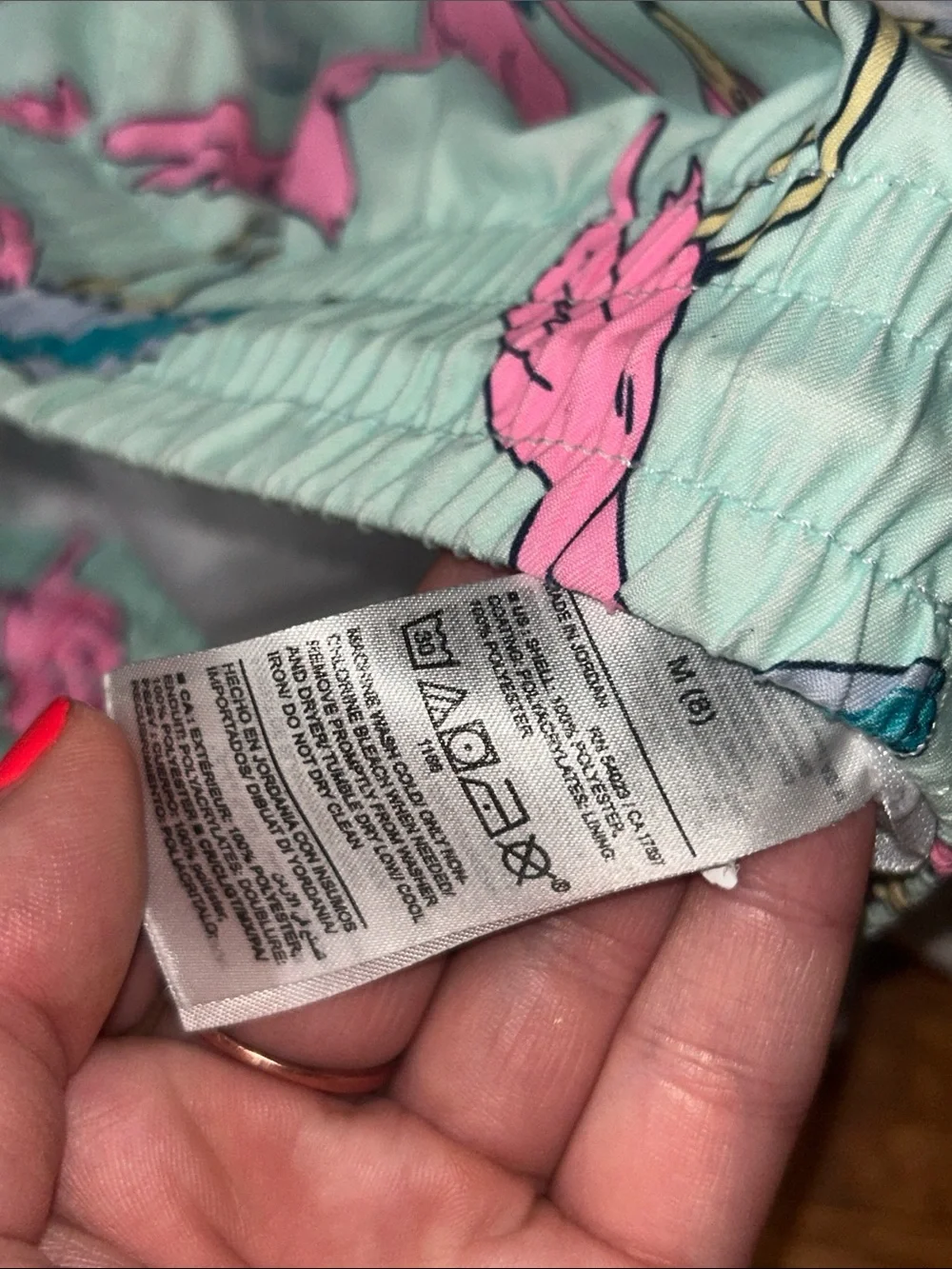 Kids' Old Navy Flamingo Surf Swim Shorts - Pink on Light Blue NEW